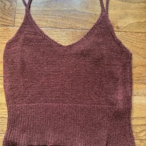 Women's Brown Knit Tank Top